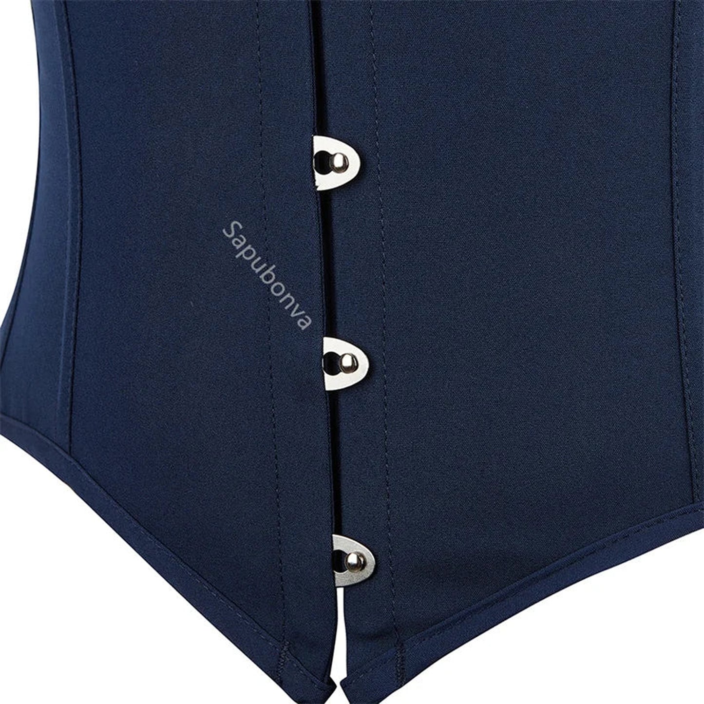 LuckeLadybug LLC Navy Underbust Corset Top for Women Featuring Stylish Button Closure