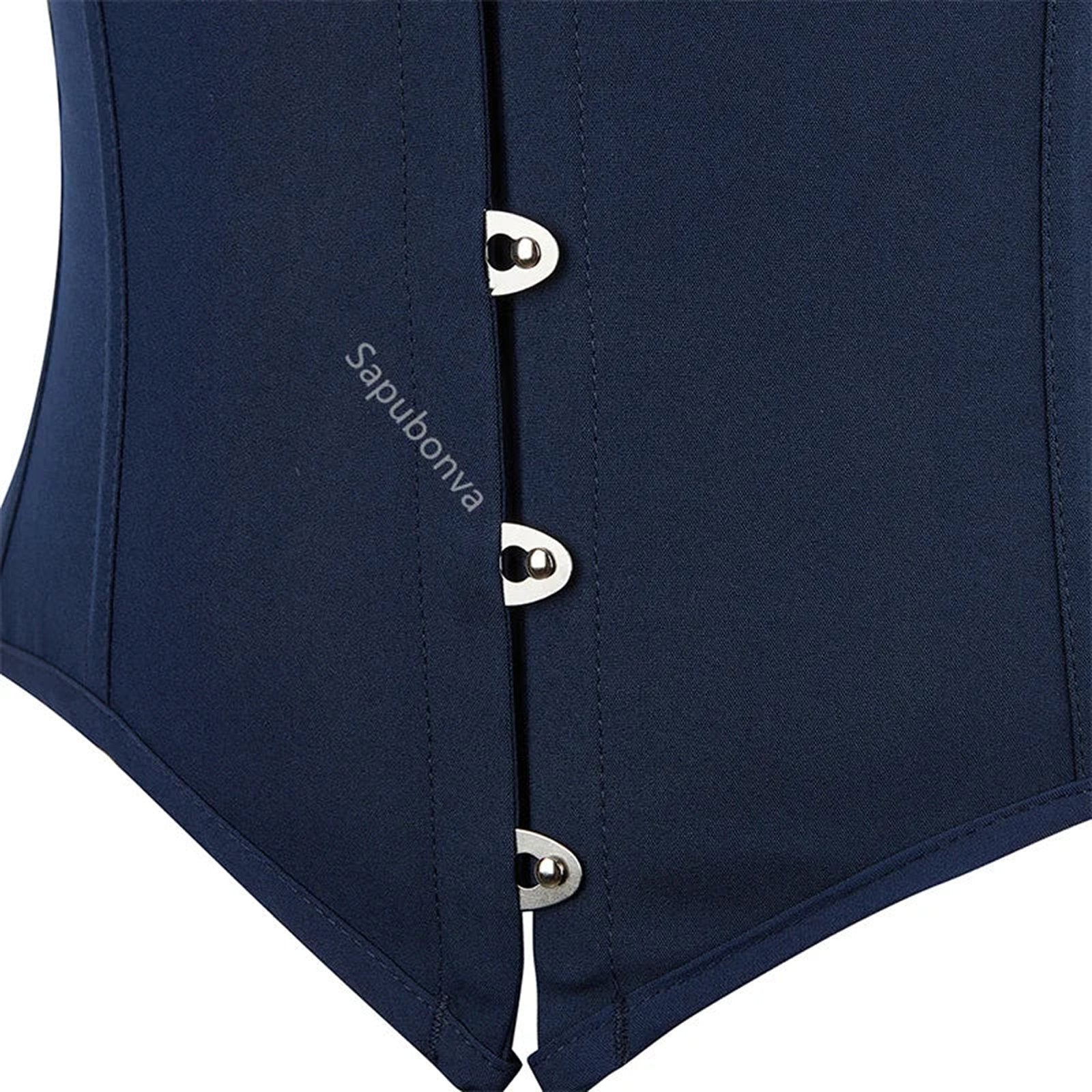 LuckeLadybug LLC Navy Underbust Corset Top for Women Featuring Stylish Button Closure