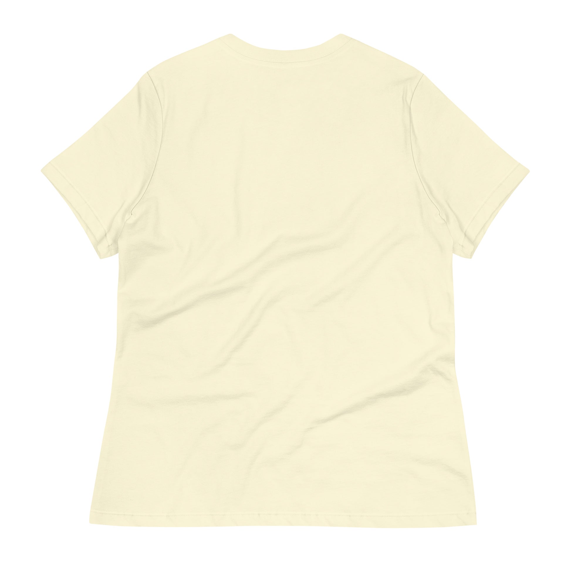 Back view of a beige sassy and classy women's t-shirt from LuckeLadybug, perfect for stylish outfits