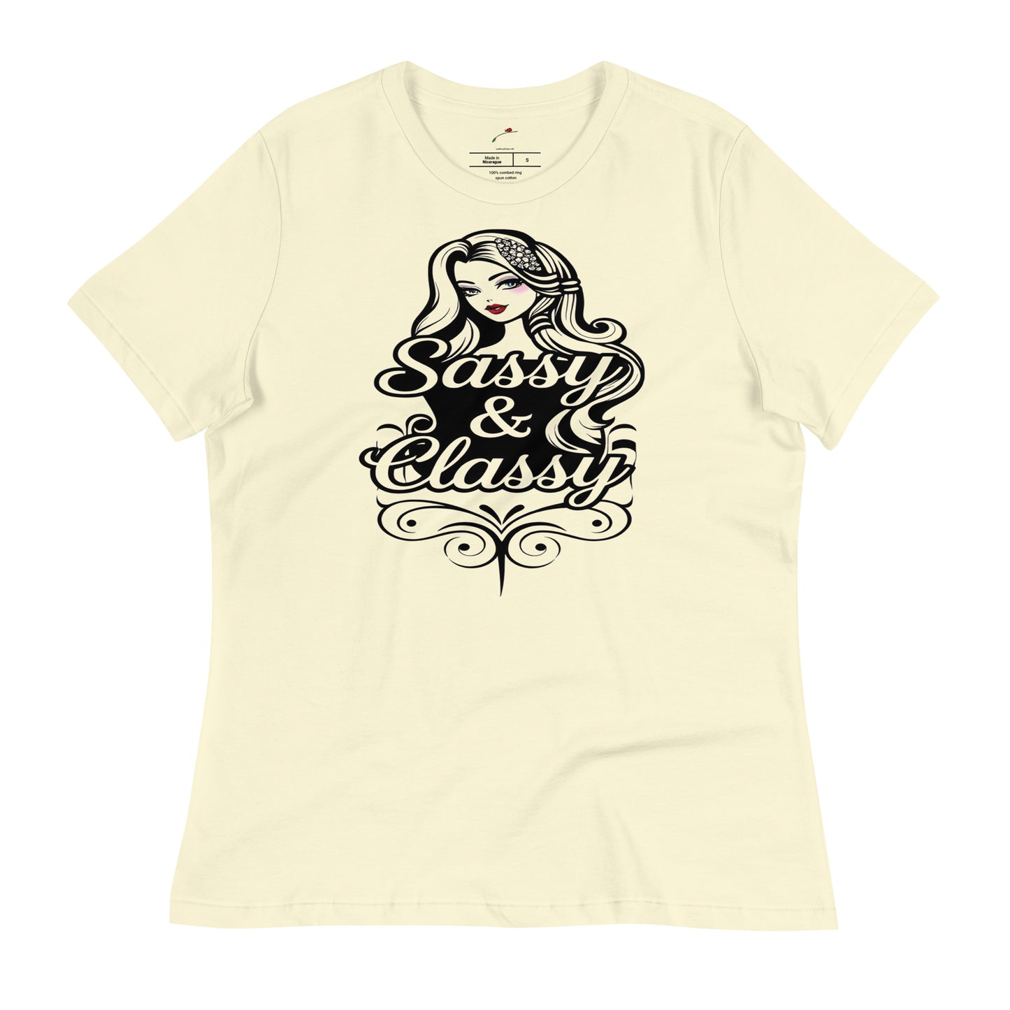 LuckeLadybug sassy and classy women's t-shirt featuring stylish graphic design