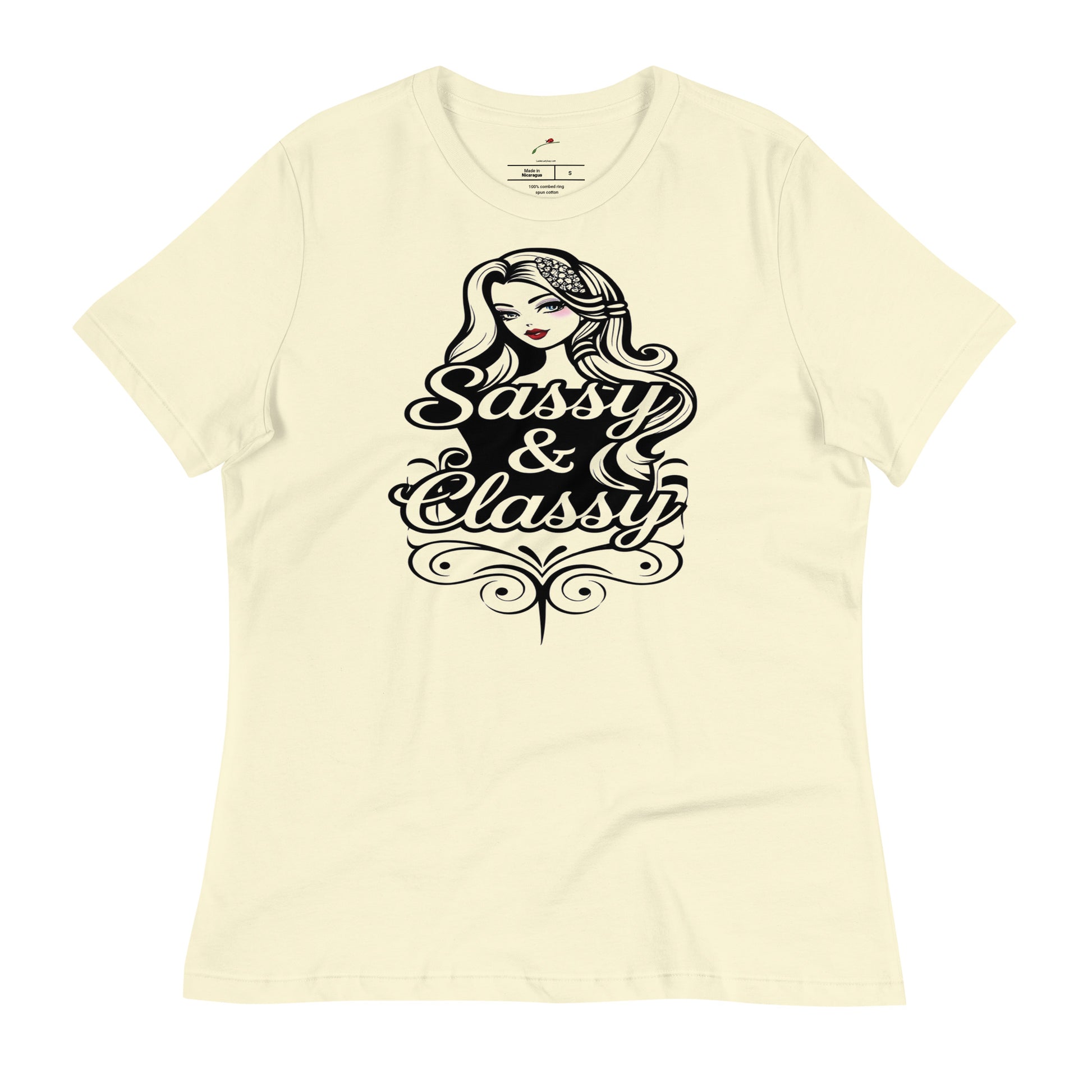 LuckeLadybug sassy and classy women's t-shirt featuring stylish graphic design