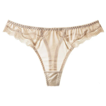 Lifestyle Image of Seamless Lace Thong Underwear for Women
