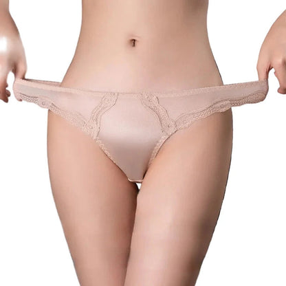 Front View of Seamless Lace Thong Underwear for Women