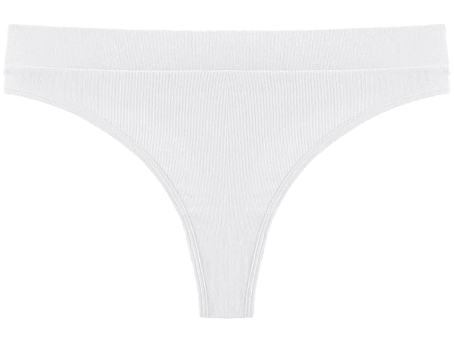 LuckeLadybug LLC seamless sports thong in white, perfect for comfort and everyday wear