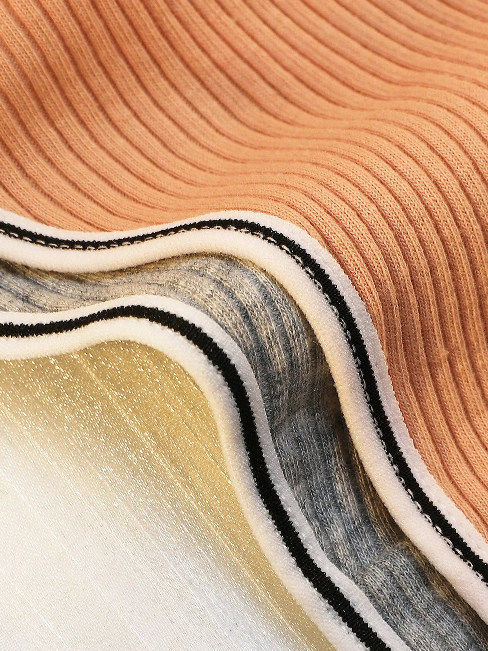 Close-up of fabric layers for a seamless thong for women in soft colors and textures