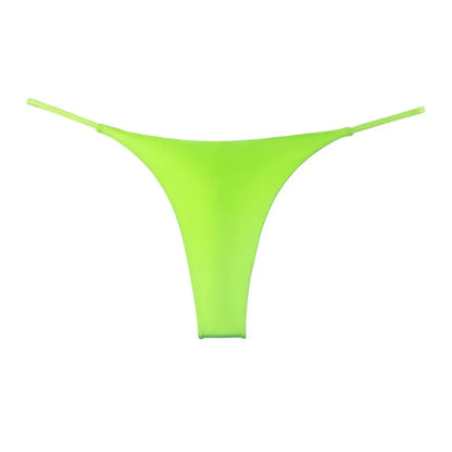 Bright green seamless thong panties for women with a smooth design and minimal coverage