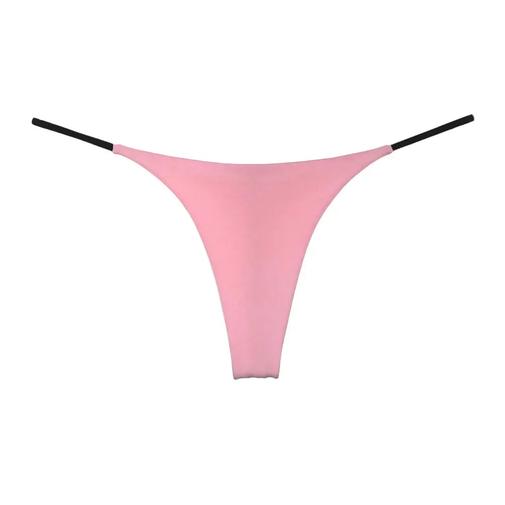LuckeLadybug LLC Seamless Thong Panties for Women in Soft Pink with Minimal Coverage