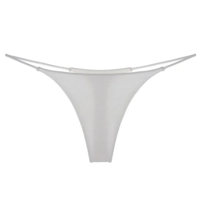LuckeLadybug seamless thong panties for women in white with minimal coverage and soft material