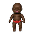 LuckeLadybug sensory fidget toy featuring a cute brown baby doll with a red diaper