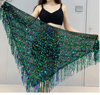 Sequined Skirt with Fringe Detail