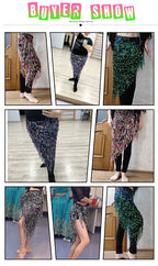 Sequined Skirt with Fringe Detail