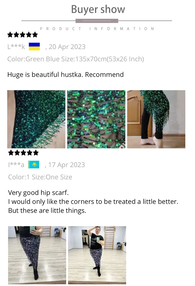 Sequined Skirt with Fringe Detail