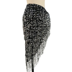 Sequined Skirt with Fringe Detail