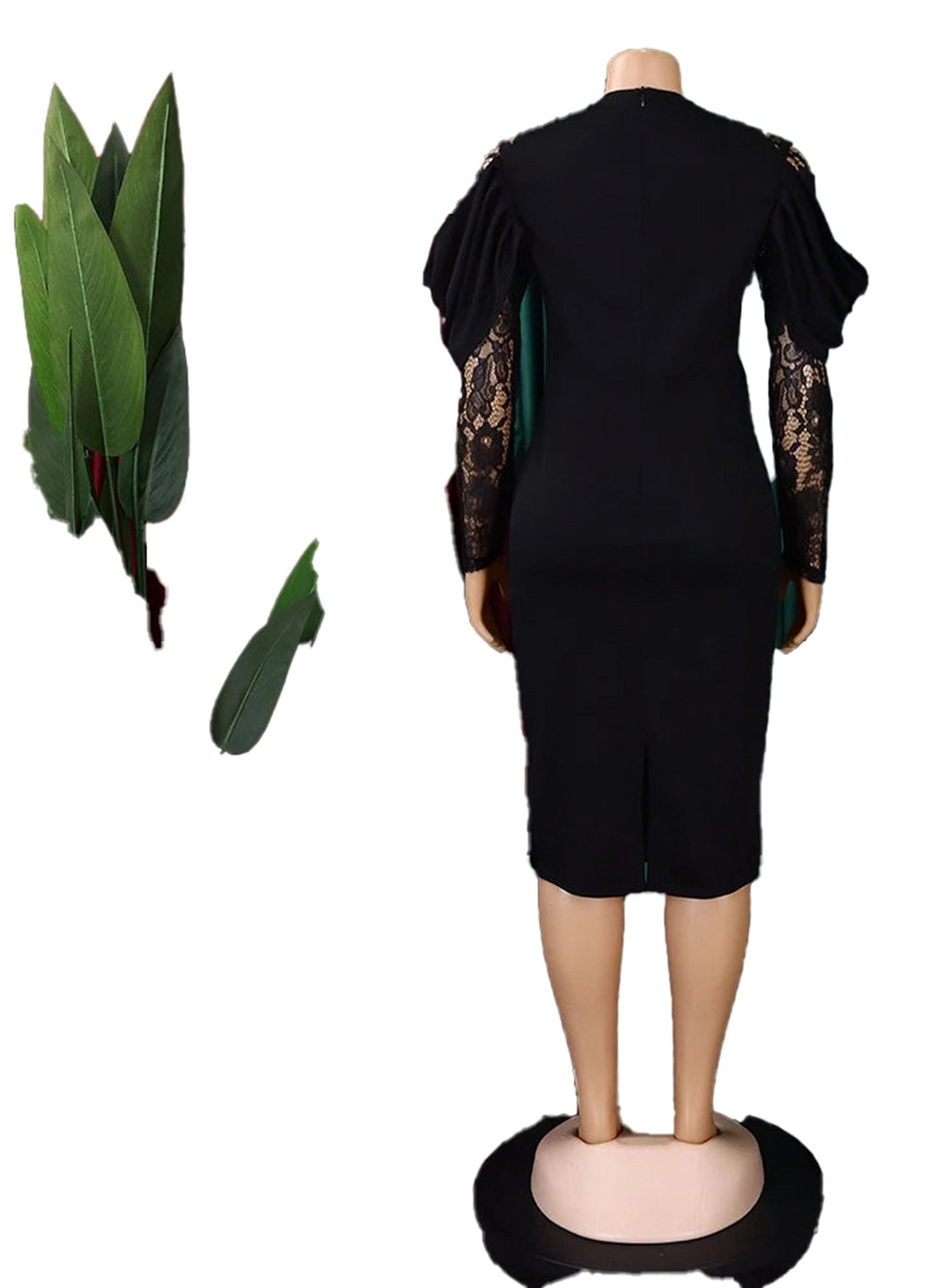 Stylish black sexy bodycon dresses for women with lace sleeves and a fitted silhouette