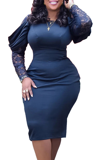 Elegant black sexy bodycon dresses for women featuring lace sleeves and a flattering fit