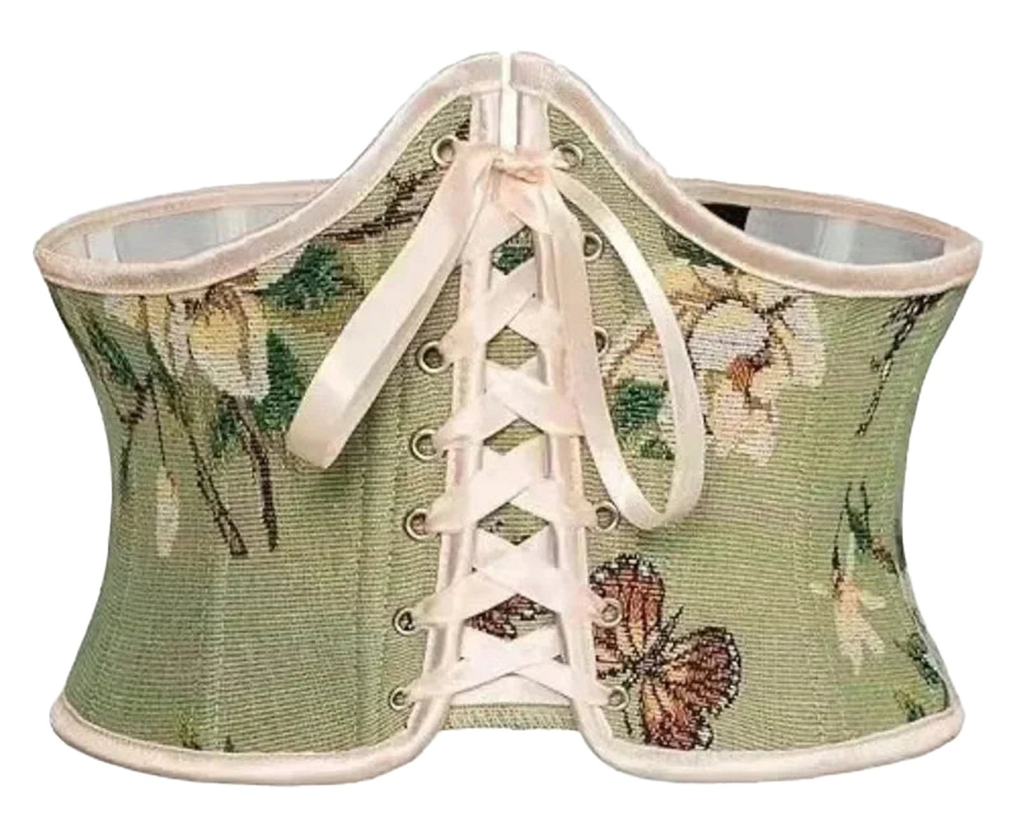 LuckeLadybug sexy corset belt for women featuring a floral design and elegant lace-up detail