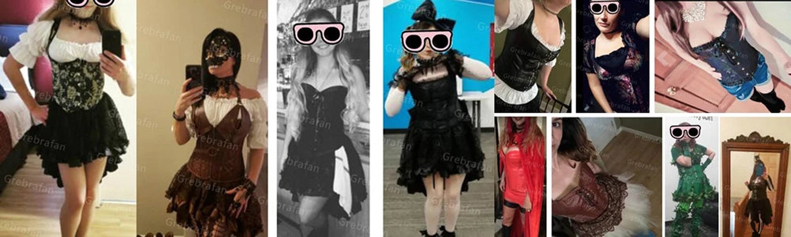 Sexy lace bustier corset top from LuckeLadybug LLC available in various styles and colors