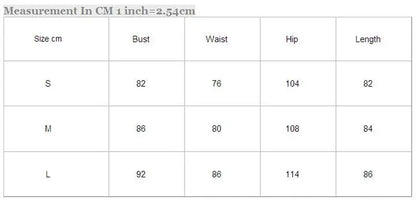 LuckeLadybug LLC sexy lace nightgown for women in various sizes displayed in a measurement chart