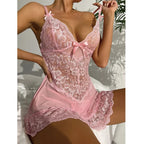 Pink lace Babydoll from LuckeLadybug LLC, designed as sexy-lingerie for a romantic night