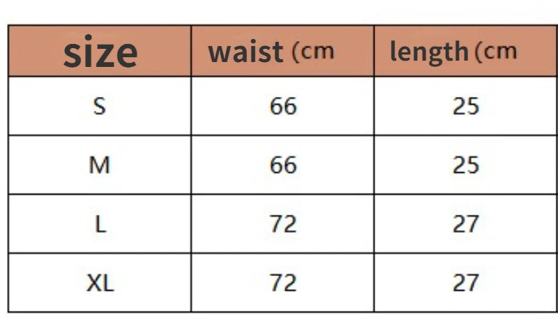 Size chart for sexy low waist panties for women by LuckeLadybug LLC with measurements in cm