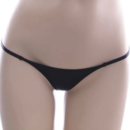 LuckeLadybug sexy low waist thongs for women in black, featuring minimal coverage and a sleek design.