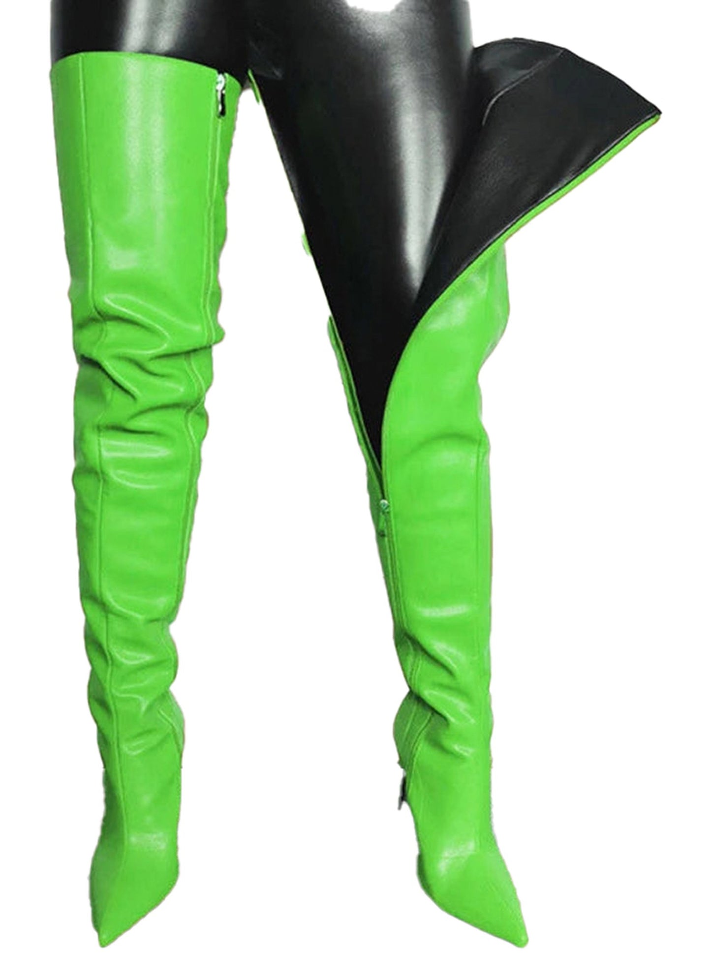 Sexy Pointed Thigh High Boots In Red