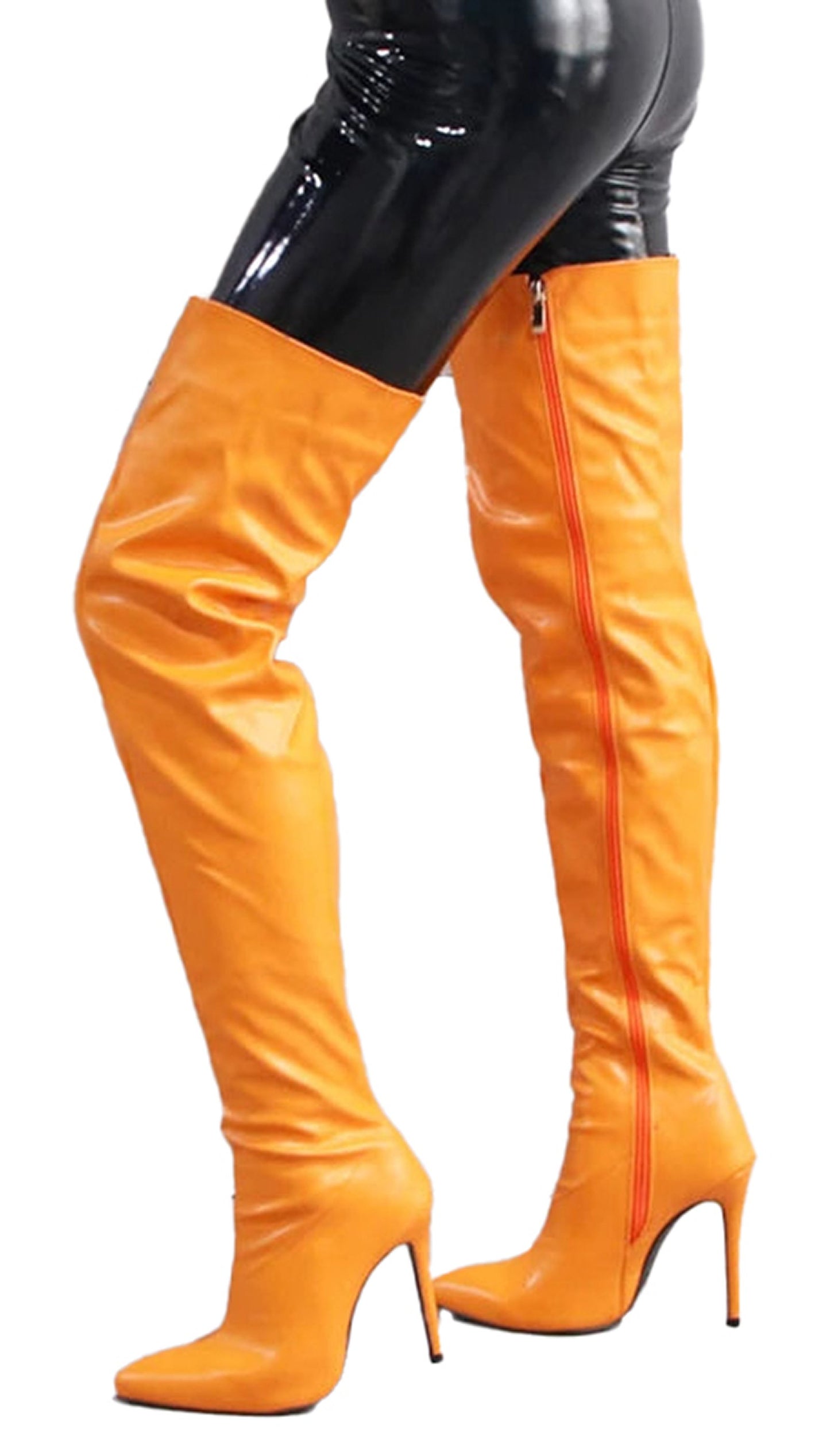 Sexy Pointed Thigh High Boots In Red