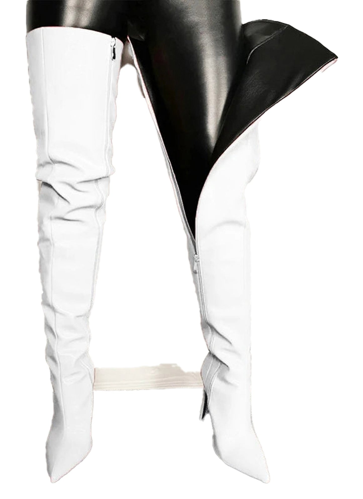 Sexy Pointed Thigh High Boots In Red