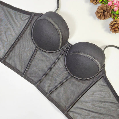 Sexy red corset top for women with foam cups and adjustable straps for a flattering fit