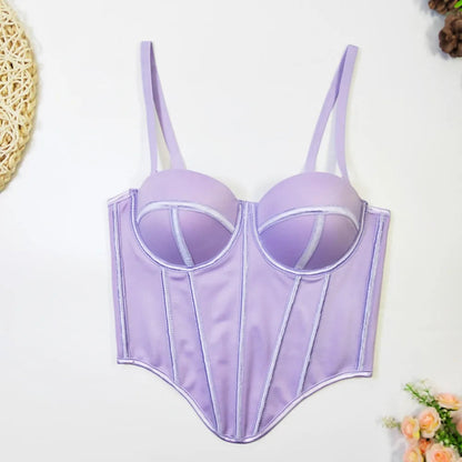 Stylish purple corset top, a perfect complement to a sexy red corset top for women