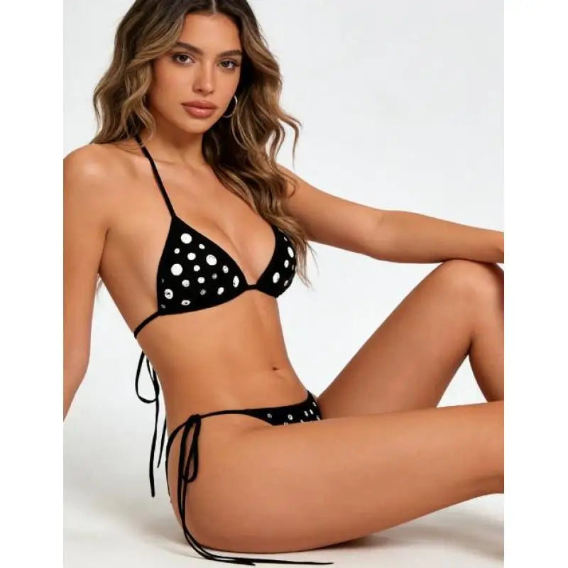 Swimsuit - Trendy Polka Dot Bikini