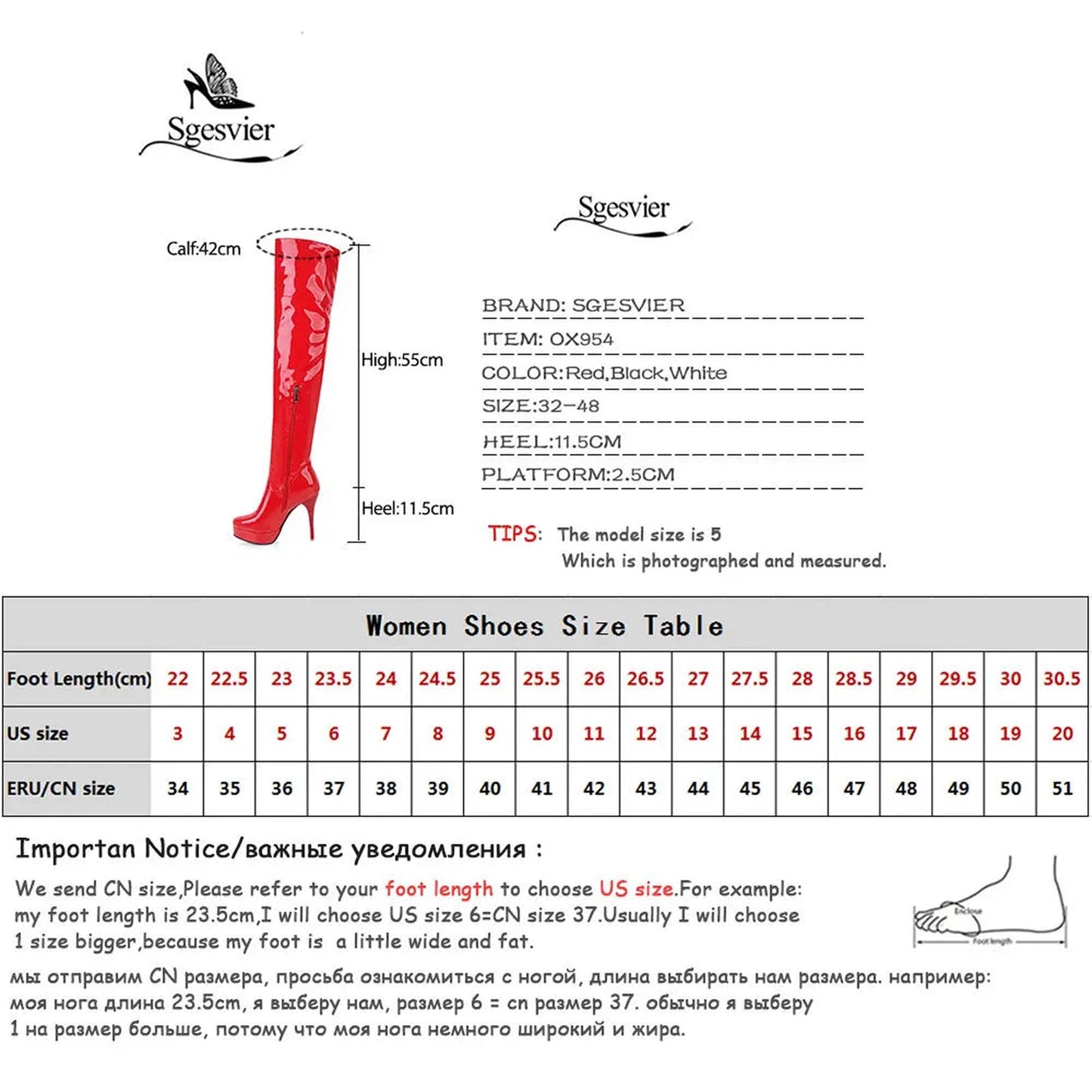 Sexy Thigh High Boots Women Stylish Red Design