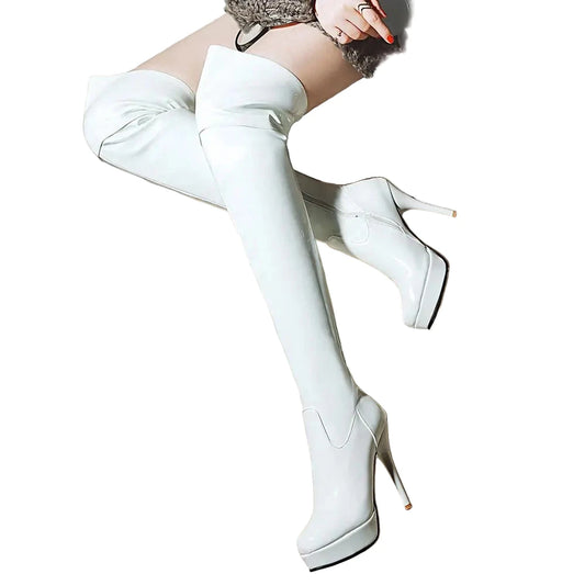 Sexy Thigh High Boots Women Stylish Red Design