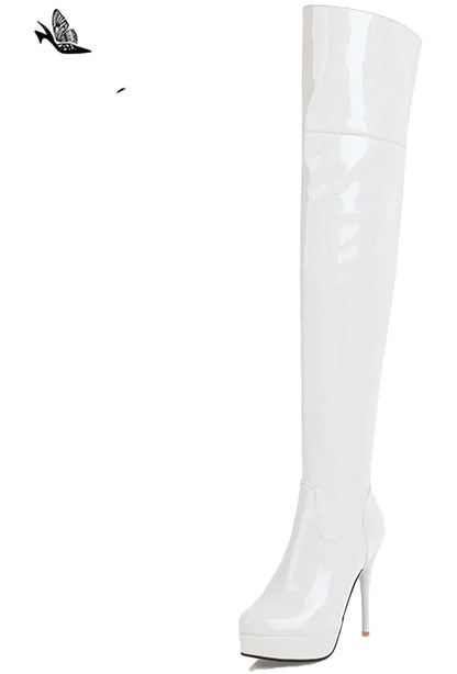 Sexy Thigh High Boots Women Stylish Red Design