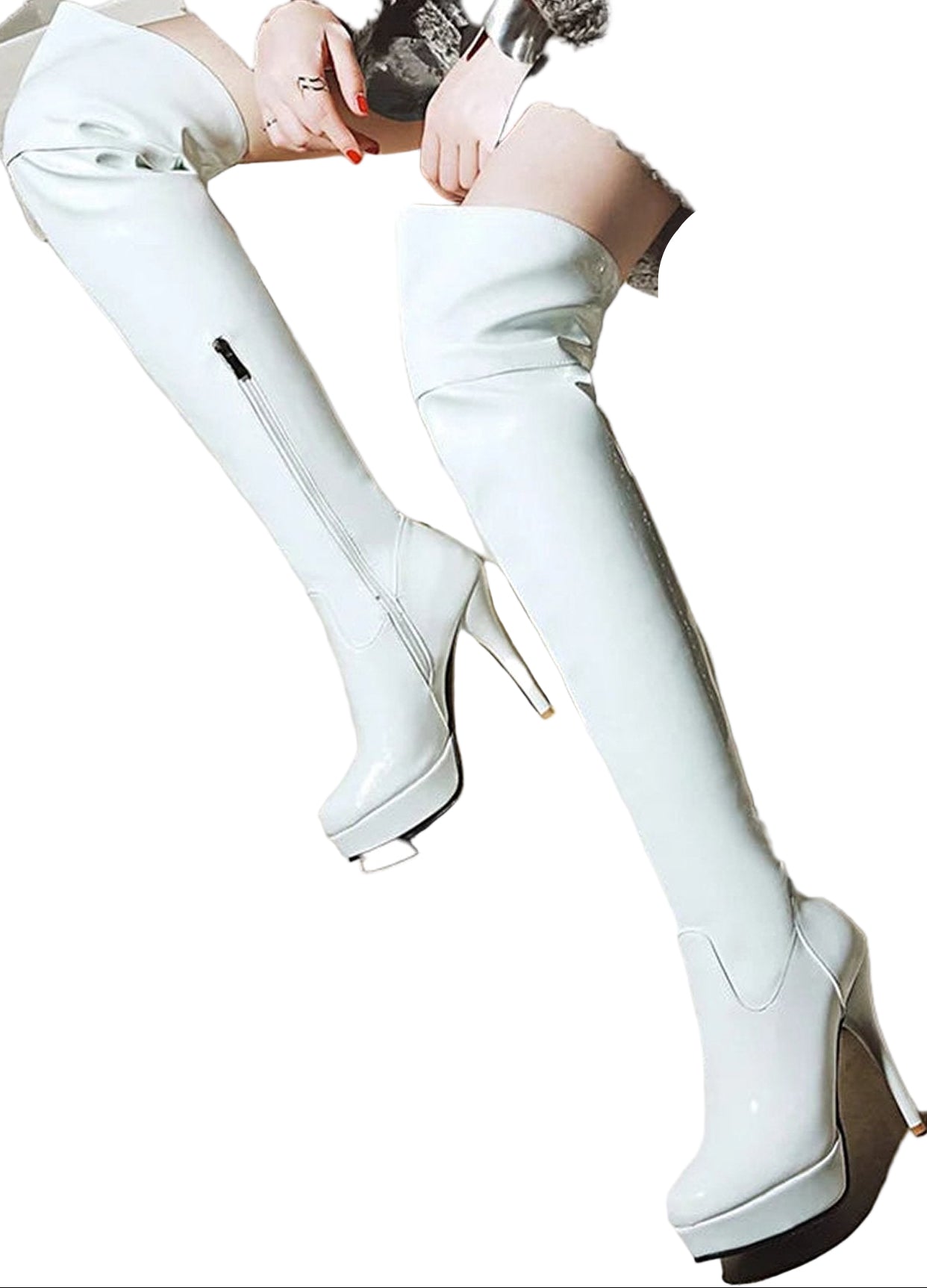 Sexy Thigh High Boots Women Stylish Red Design