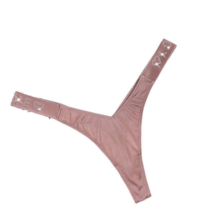 LuckeLadybug Sexy Thong for Women in Soft Pink with Sparkling Detailing for Comfort and Style