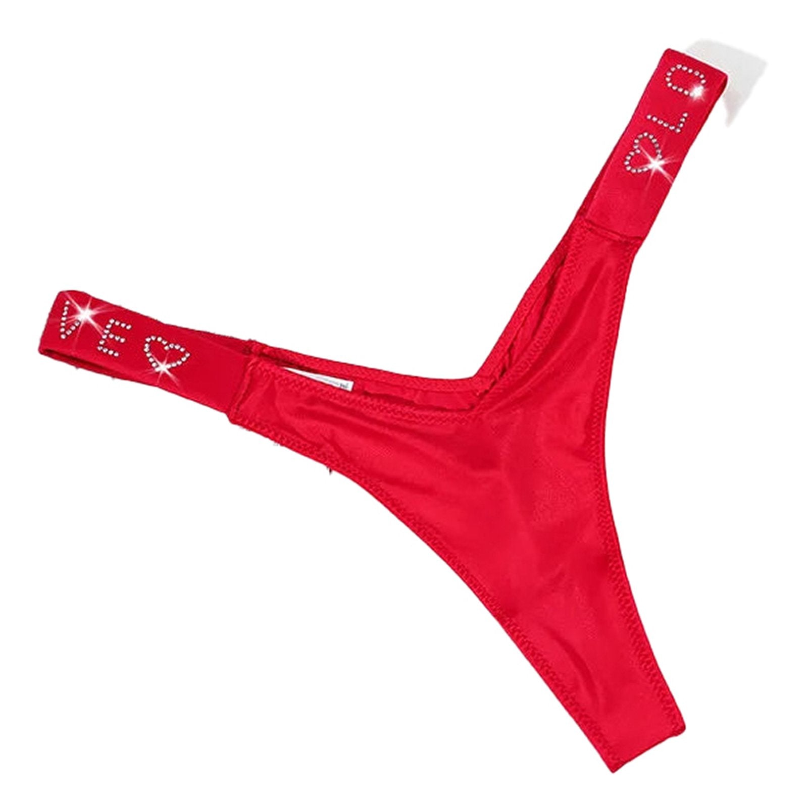 Red sexy thong for women with sparkling straps for a fashionable and comfortable fit