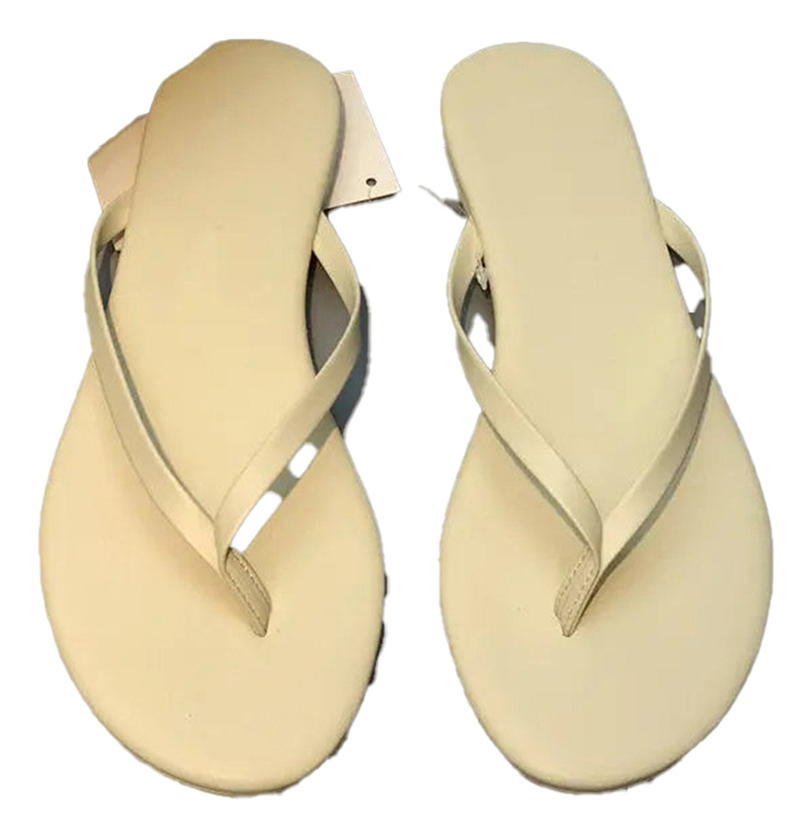 Stylish women's comfortable flip flops in beige with a simple design for everyday wear