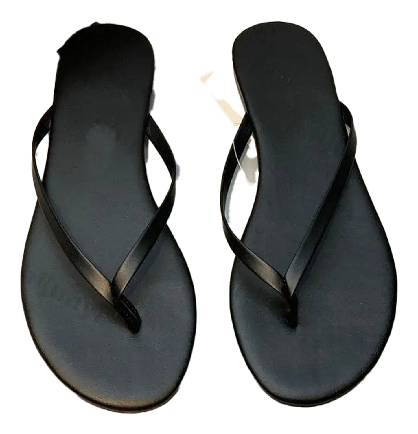 LuckeLadybug women's comfortable flip flops in black with stylish cross straps for everyday wear