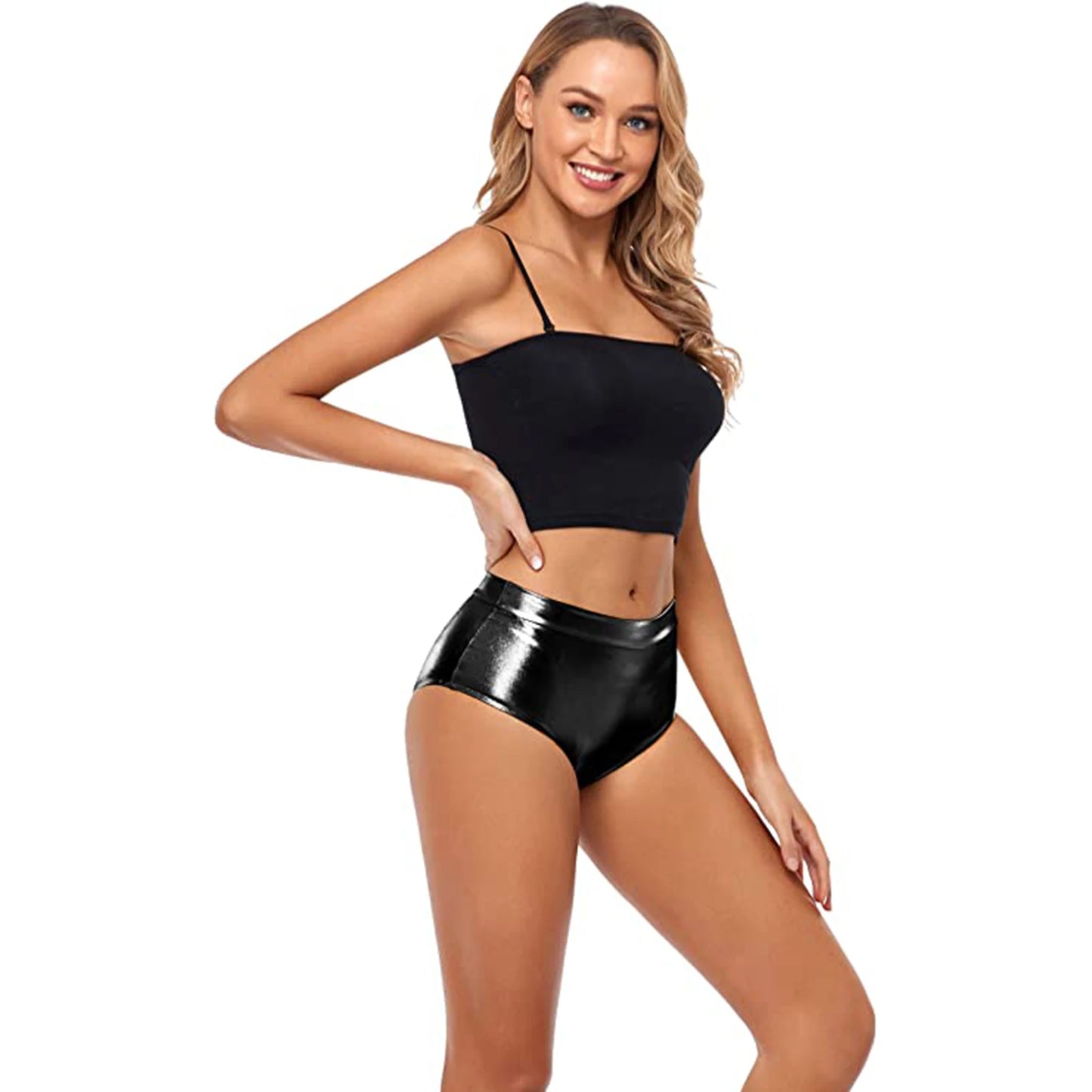 Shiny Metallic High Waisted Booty Shorts