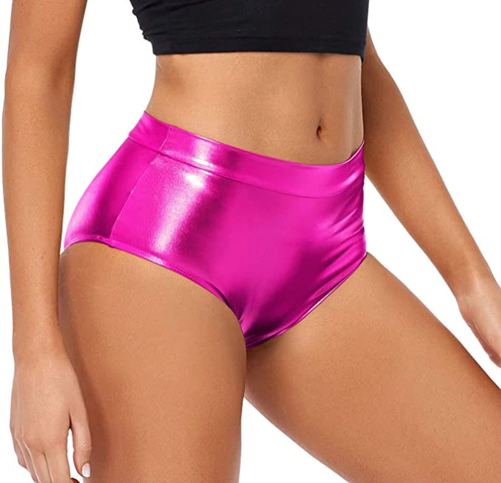 Shiny Metallic High Waisted Booty Shorts