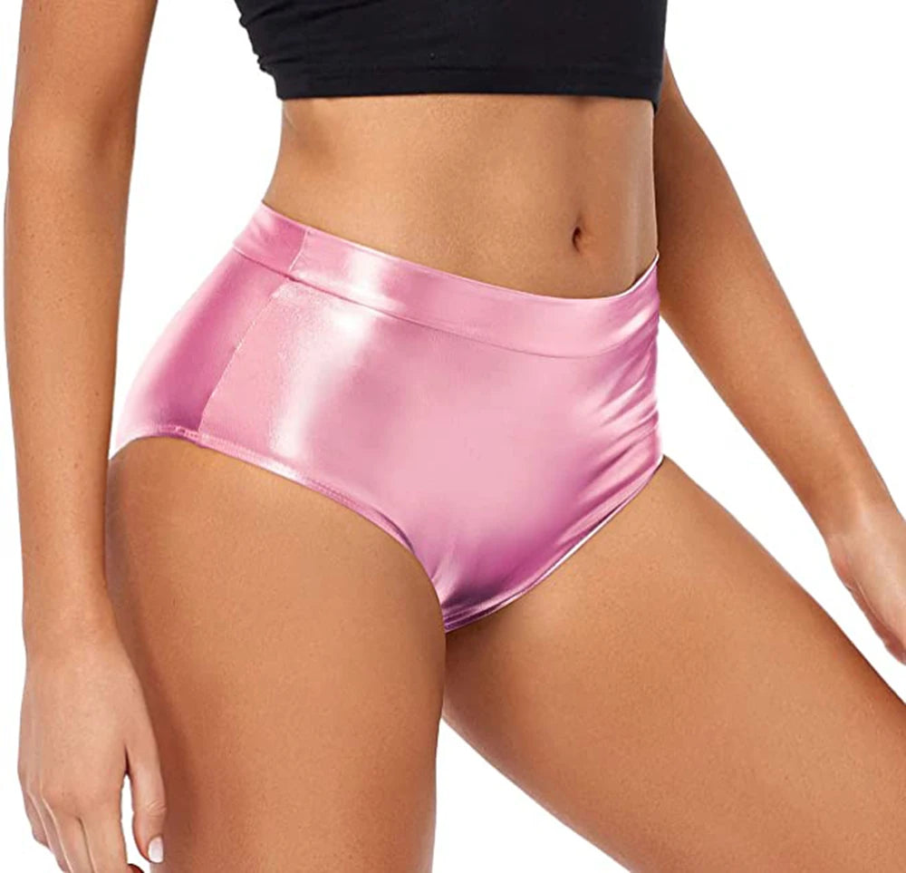 Shiny Metallic High Waisted Booty Shorts