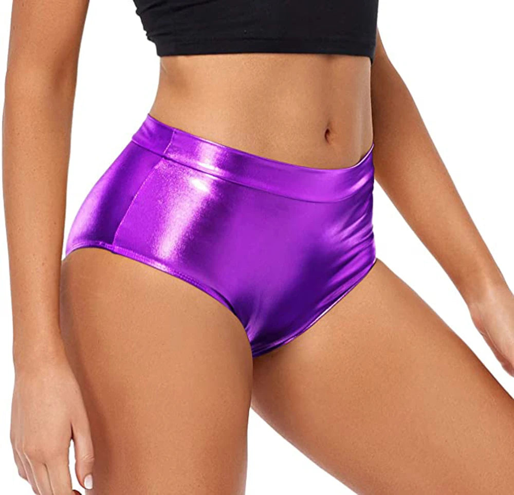 Shiny Metallic High Waisted Booty Shorts