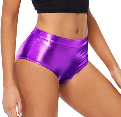 Shiny Metallic High Waisted Booty Shorts