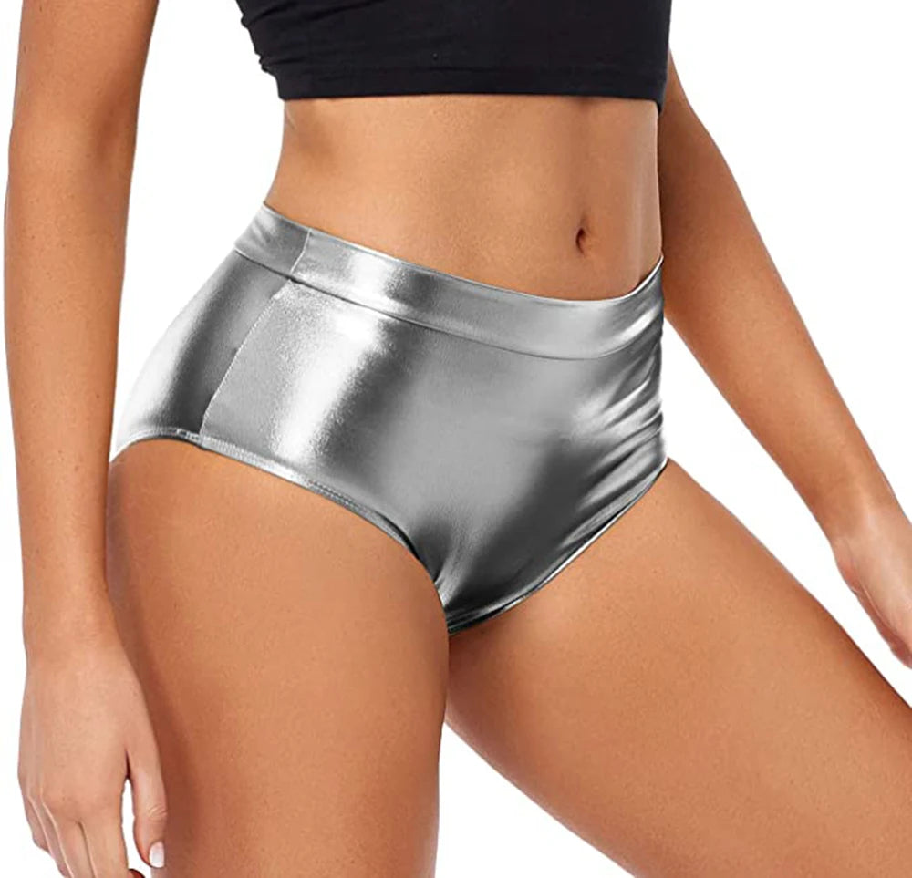 Shiny Metallic High Waisted Booty Shorts