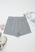 LuckeLadybug LLC Black and White Checkered Shorts Drawstring Shorts for Comfortable Style