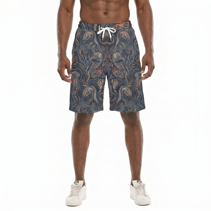 LuckeLadybug men's shorts with a colorful swirl pattern perfect for summer styling