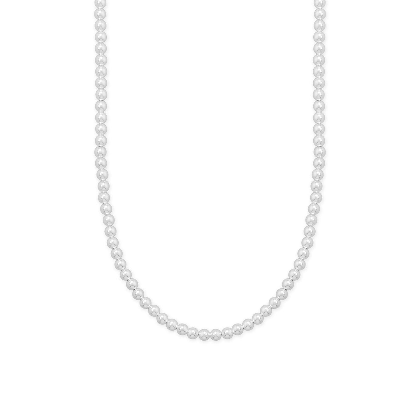 Classic silver bead necklace for women by LuckeLadybug LLC featuring a timeless design