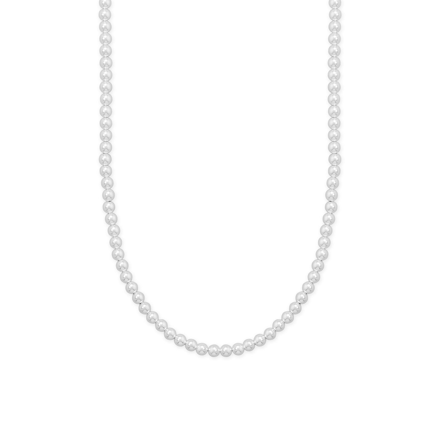 Classic silver bead necklace for women by LuckeLadybug LLC featuring a timeless design