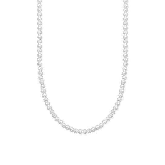 Classic silver bead necklace for women by LuckeLadybug LLC featuring a timeless design